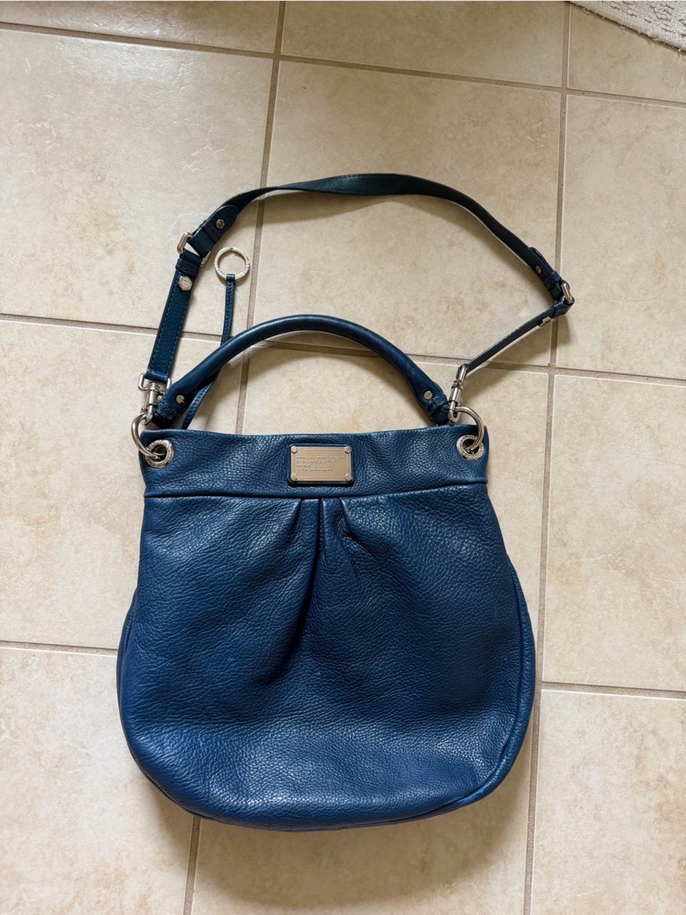 Marc Jacobs Vintage Navy Blue Leather Shoulder Bag